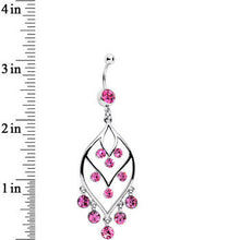 Load image into Gallery viewer, Pink Gem Victorian Chandelier Dangle Belly Ring