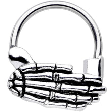 将图片加载到图库查看器,16G Stainless Steel Spooky Skeleton Hand Septum Clicker