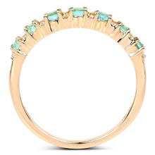 Load image into Gallery viewer, 0.41 Carat Genuine Zambian Emerald and White Diamond 14K Yellow Gold Ring