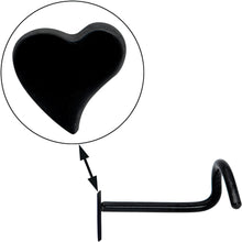 Load image into Gallery viewer, Black Anodized Titanium Heart Nose Ring