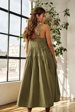将图片加载到图库查看器,New Summer Crisscross Wide Strap Drawstring Detail Midi Dress For Women – Chic, Sophisticated, Adjustable, Perfect Dress for Casual to Semi-Formal Occasions