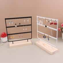 Load image into Gallery viewer, 57 Holes Stand Jewelry Display Organizer Earrings Pendants Bracelets Jewelry Holder With Wooden Base Earrings Storage Rack Earrings Organizer Jewelry Display Stand
