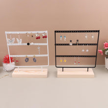 Load image into Gallery viewer, 57 Holes Stand Jewelry Display Organizer Earrings Pendants Bracelets Jewelry Holder With Wooden Base Earrings Storage Rack Earrings Organizer Jewelry Display Stand