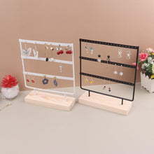 Load image into Gallery viewer, 57 Holes Stand Jewelry Display Organizer Earrings Pendants Bracelets Jewelry Holder With Wooden Base Earrings Storage Rack Earrings Organizer Jewelry Display Stand