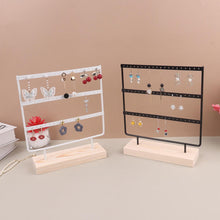 Load image into Gallery viewer, 57 Holes Stand Jewelry Display Organizer Earrings Pendants Bracelets Jewelry Holder With Wooden Base Earrings Storage Rack Earrings Organizer Jewelry Display Stand
