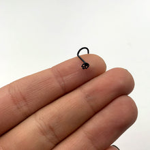 Load image into Gallery viewer, Black Anodized Titanium Skull Nose Ring