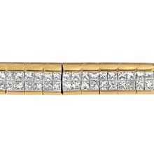 Load image into Gallery viewer, 14K Yellow Gold Princess Cut Diamond Banded Bracelet (1.00 cttw, G-H Color, VS1-VS2 Clarity)