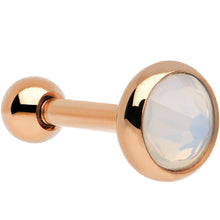 Load image into Gallery viewer, 16G Rose Gold IP 5mm Synthetic Opal Cartilage Tragus Earring