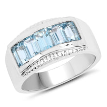 Load image into Gallery viewer, 1.75 Carat Genuine Blue Topaz .925 Sterling Silver Ring