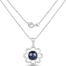 Load image into Gallery viewer, 4.65 Carat Genuine Blue Sapphire .925 Sterling Silver Pendant