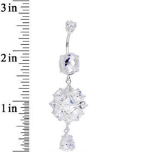 将图片加载到图库查看器,925 SilverClear CZ Pretty Princess Dangle Belly Ring