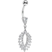 Load image into Gallery viewer, Clear CZ Gem Light as a Feather Dangle Belly Ring