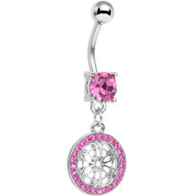 将图片加载到图库查看器,Pink Gem Wear Me Out Woven Pattern Dangle Belly Ring