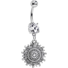 将图片加载到图库查看器,Clear Gem Mandala Flower Dangle Belly Ring