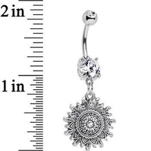将图片加载到图库查看器,Clear Gem Mandala Flower Dangle Belly Ring