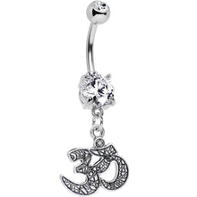 Load image into Gallery viewer, Clear Gem Namaste All Day, Baby Dangle Belly Ring