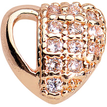 Load image into Gallery viewer, 16G Rose Gold CZ Encrusted Heart Tragus Earring