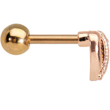 Load image into Gallery viewer, 16G Rose Gold CZ Encrusted Heart Tragus Earring
