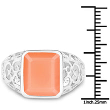 Load image into Gallery viewer, 5.75 Carat Genuine Peach Moonstone .925 Sterling Silver Ring