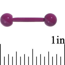 Load image into Gallery viewer, 14G 1/2 Purple Ceramic Coated Nipple Barbell Set