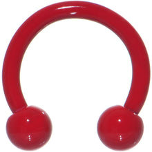 Load image into Gallery viewer, 14G 3/8 Red Ceramic Coated Horseshoe Circular Barbell