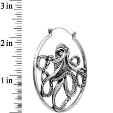 Load image into Gallery viewer, Octopus Tunnel Plug Hoop Hanger Earring Set