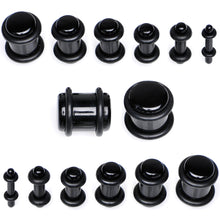 Load image into Gallery viewer, Black Acrylic Taper Plug Kit - 32 Piece 14 to 00G Ear Stretchers