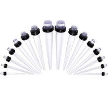 Load image into Gallery viewer, Clear Acrylic Taper Plug Kit - 32 Piece 14 to 00G Ear Stretchers