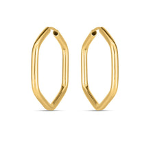 Load image into Gallery viewer, 14k Yellow Gold Endless Hexagon Hoop Earrings