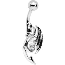 将图片加载到图库查看器,Clear and Black Gem Dragon Belly Ring