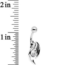 将图片加载到图库查看器,Clear and Black Gem Dragon Belly Ring