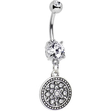 将图片加载到图库查看器,Clear Gem Sparkling Mandala Medallion Dangle Belly Ring