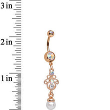 将图片加载到图库查看器,Rose Gold Anodized Cultivated Polar Lights Dangle Belly Ring