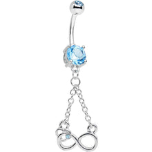 将图片加载到图库查看器,Suspended in Infinity Aqua Gem Dangle Belly Ring