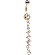 Load image into Gallery viewer, Rose Gold Anodized Sparkling Winding Road Dangle Belly Ring