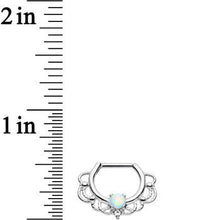 Load image into Gallery viewer, 16G Clear Iridescent Imitation Opal Rope Accent Septum Clicker