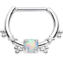 Load image into Gallery viewer, 16G Clear Gem Iridescent Imitation Opal Simple Septum Clicker
