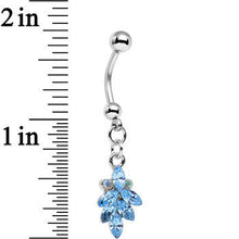 Load image into Gallery viewer, Aqua and Aurora Gem Geometric Octadic Dangle Belly Ring