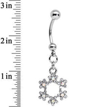 将图片加载到图库查看器,Clear and Aurora Decorated Snowflake Dangle Belly Ring