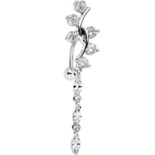 将图片加载到图库查看器,Clear Gem Swirl Teardrop Top Mount Dangle Belly Ring