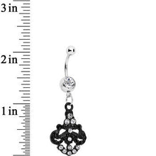 Load image into Gallery viewer, Clear Czech Stone Black Baroque Empress Dangle Belly Ring