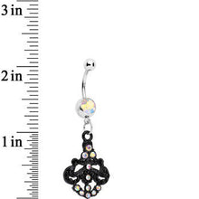 将图片加载到图库查看器,Aurora Czech Stone Black Baroque Empress Dangle Belly Ring