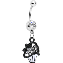 Load image into Gallery viewer, Clear Czech Stone Basket of Flowers Dangle Belly Ring