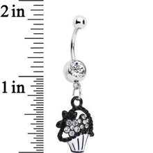 Load image into Gallery viewer, Clear Czech Stone Basket of Flowers Dangle Belly Ring