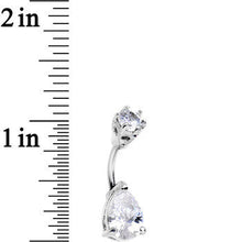 Load image into Gallery viewer, Cleverly Clear Czech Stone Teardrop Belly Ring