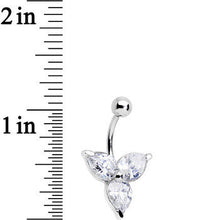 将图片加载到图库查看器,Clear Czech Stone Crystalline Trio Belly Ring