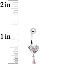 将图片加载到图库查看器,Pink Gem Sterling Silver Tender Heart Belly Ring