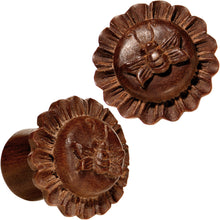 Load image into Gallery viewer, 1/2 Organic Sabo Wood Bumble Bee Saddle Plug Set