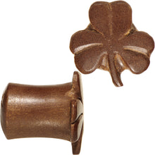 Load image into Gallery viewer, 00G Organic Sabo Wood Shamrock Saddle Plug Set