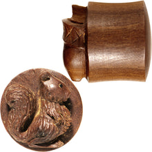 Load image into Gallery viewer, 5/8 Organic Wood Squirrels Gone Nuts Saddle Plug Set